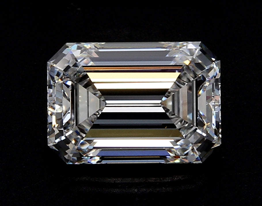 5.39 Carat Emerald Lab Diamond with  Cut Diamond in 14KT  view 1
