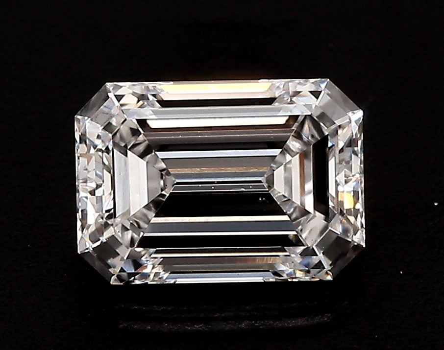4.05 Carat Emerald Lab Diamond with  Cut Diamond in 14KT  view 1
