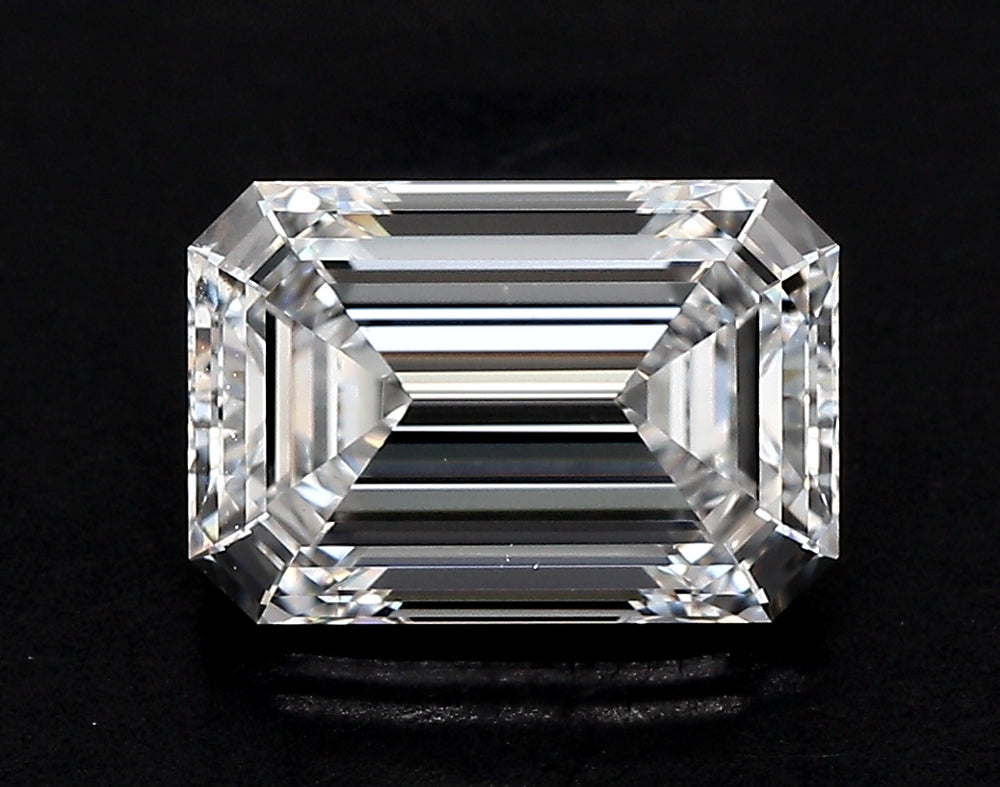 2.99 Carat Emerald Lab Diamond with  Cut Diamond in 14KT  view 1
