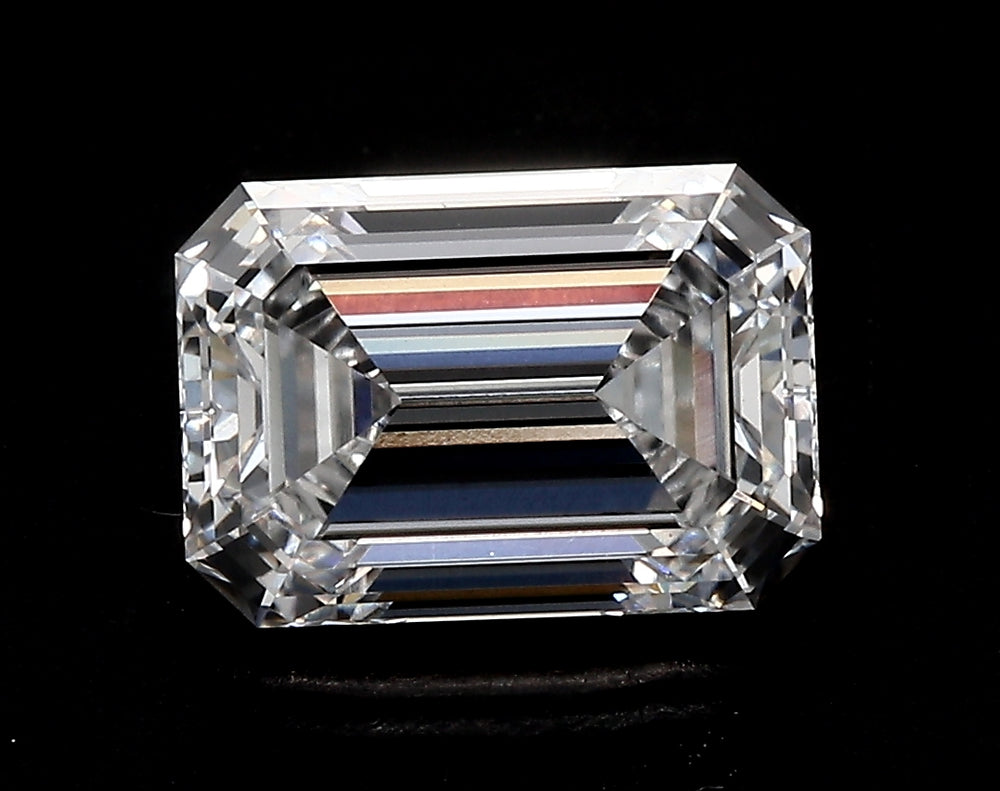 3.13 Carat Emerald Lab Diamond with  Cut Diamond in 14KT  view 1
