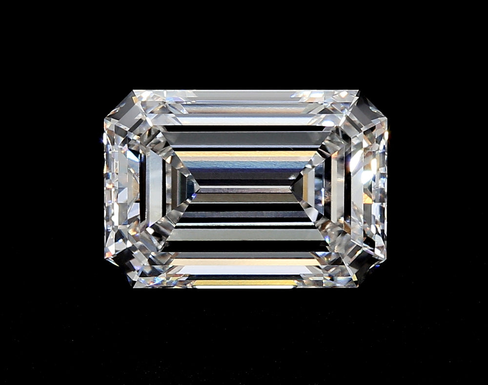4.53 Carat Emerald Lab Diamond with  Cut Diamond in 14KT  view 1
