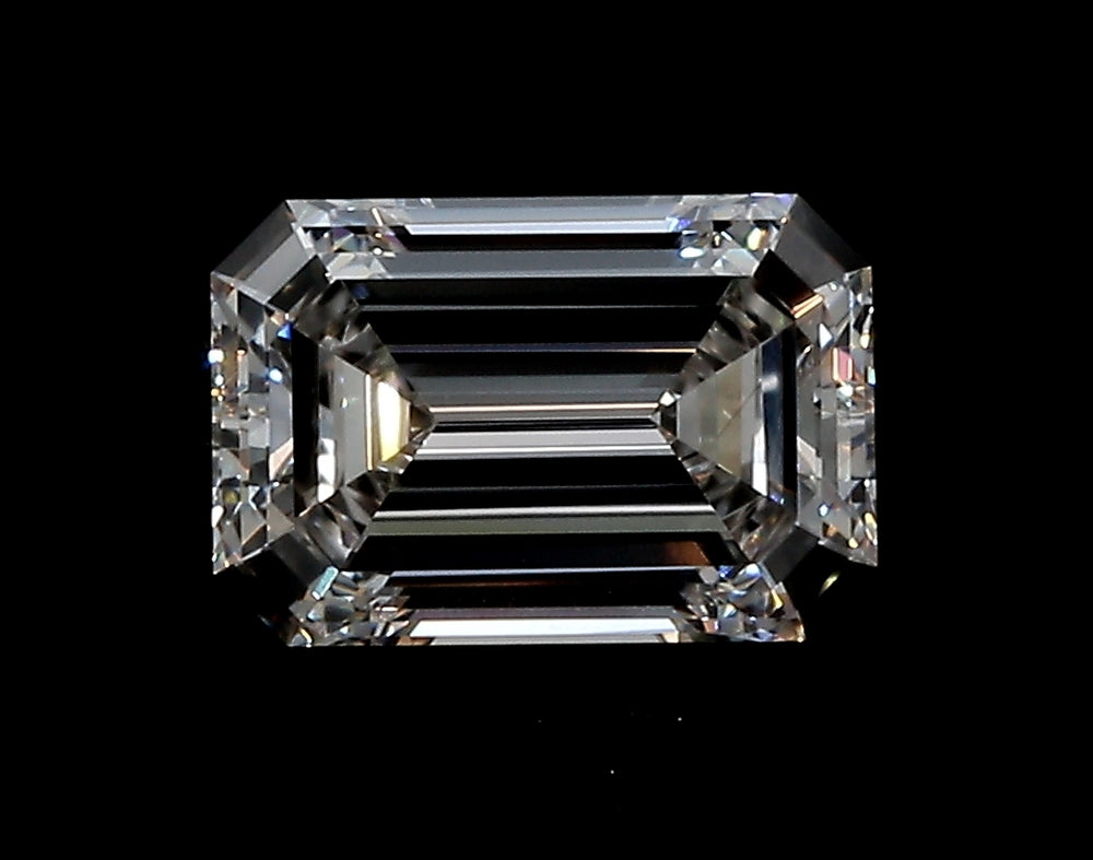 4.74 Carat Emerald Lab Diamond with  Cut Diamond in 14KT  view 1
