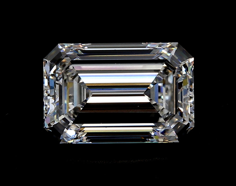 5.14 Carat Emerald Lab Diamond with  Cut Diamond in 14KT  view 1
