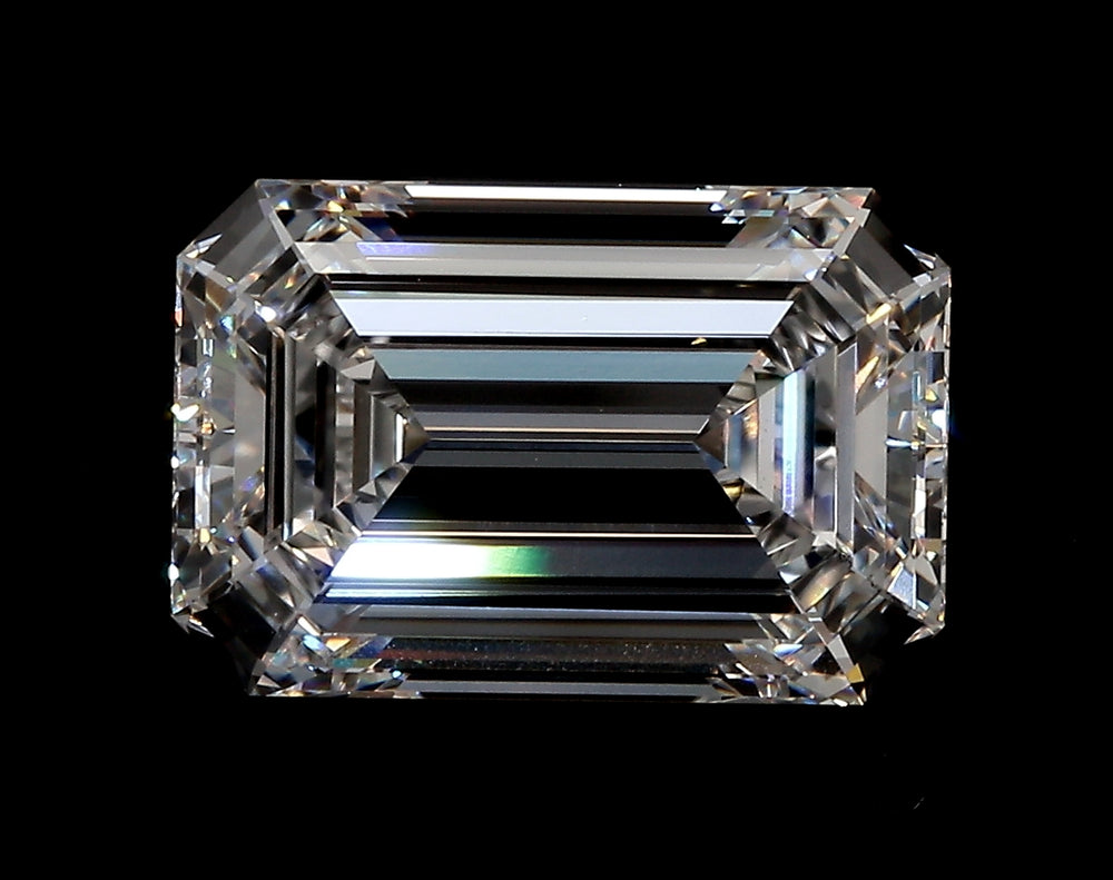 3.07 Carat Emerald Lab Diamond with  Cut Diamond in 14KT  view 1
