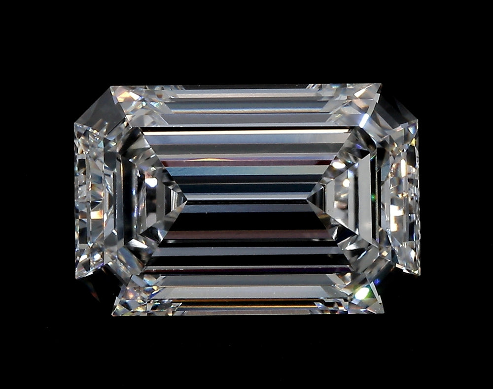 3.01 Carat Emerald Lab Diamond with  Cut Diamond in 14KT  view 1
