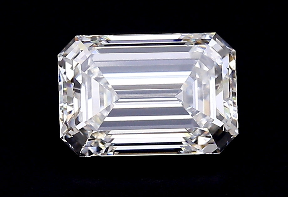 3.26 Carat Emerald Lab Diamond with  Cut Diamond in 14KT  view 1
