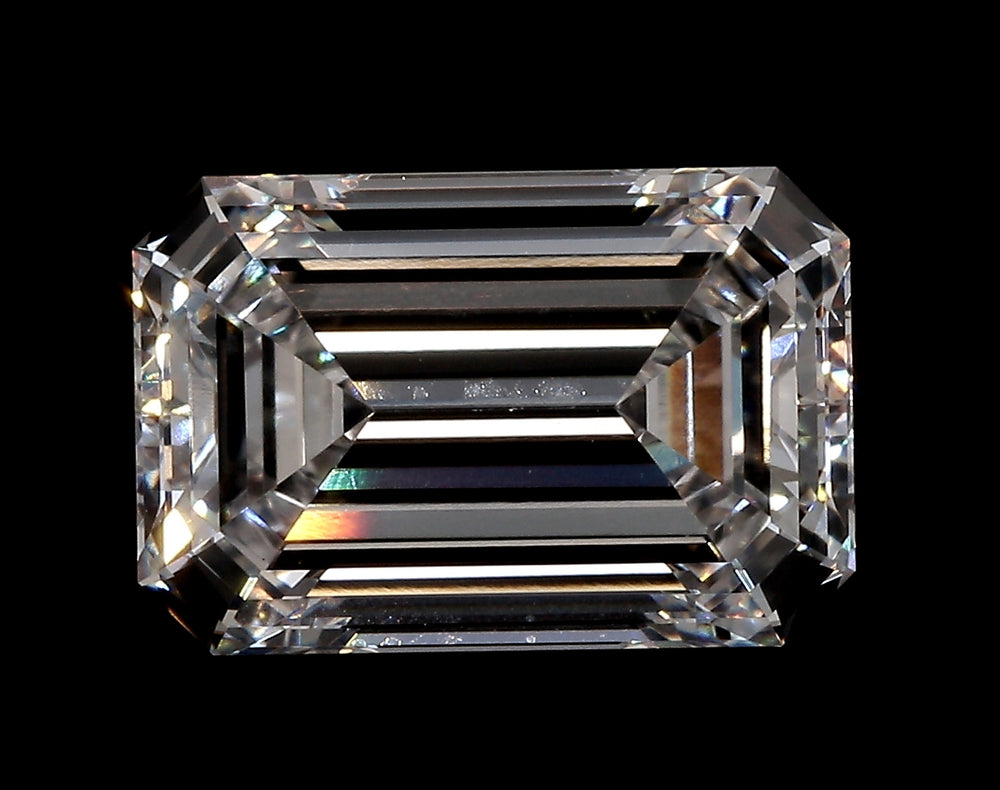 2.5 Carat Emerald Lab Diamond with  Cut Diamond in 14KT  view 1
