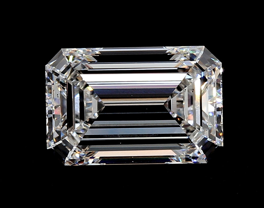 10.09 Carat Emerald Lab Diamond with  Cut Diamond in 14KT  view 1
