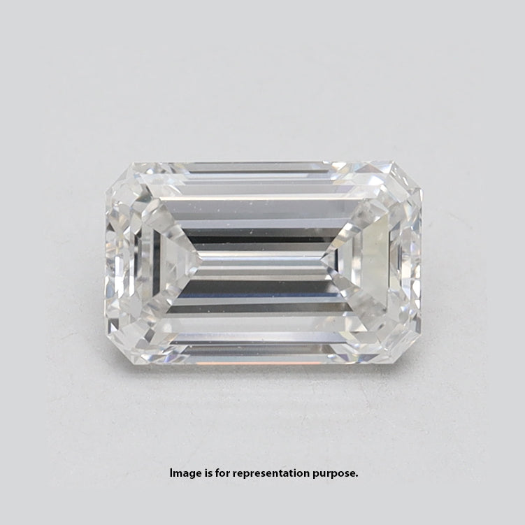 2.2 Carat Emerald Lab Diamond with  Cut Diamond in 14KT  view 1
