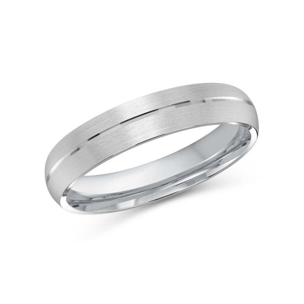 Horizon Low Dome Men's Band with Platinum / 4 Cut Diamond in 14KT Platinum / 4 view 2
