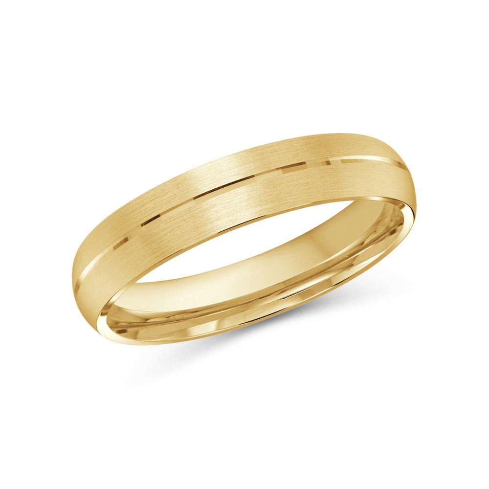 Horizon Low Dome Men's Band with 18KT Yellow Gold / 4 Cut Diamond in 14KT Yellow Gold / 4 view 2
