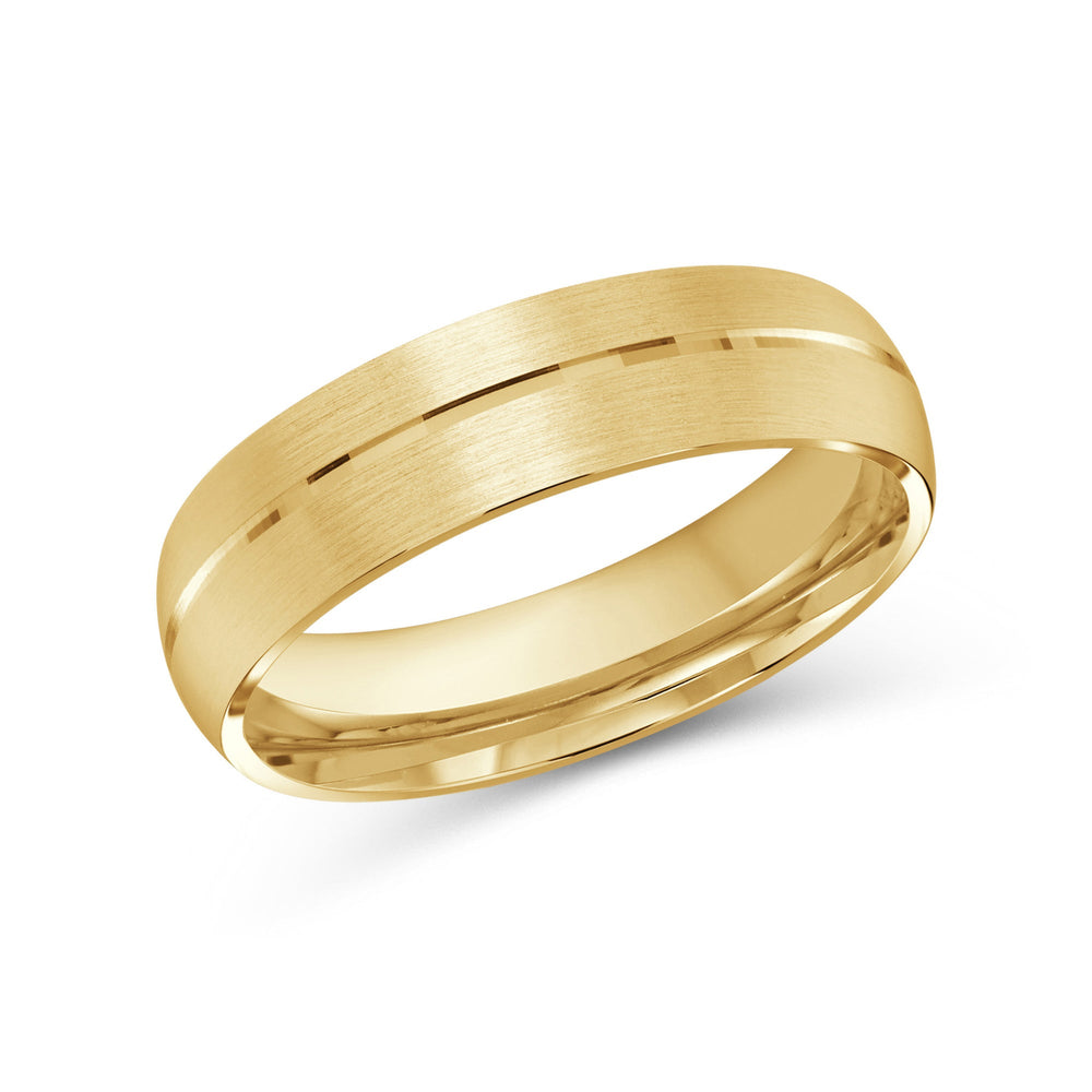 Horizon Low Dome Men's Band with 18KT Yellow Gold / 6 Cut Diamond in 14KT Yellow Gold / 6 view 2
