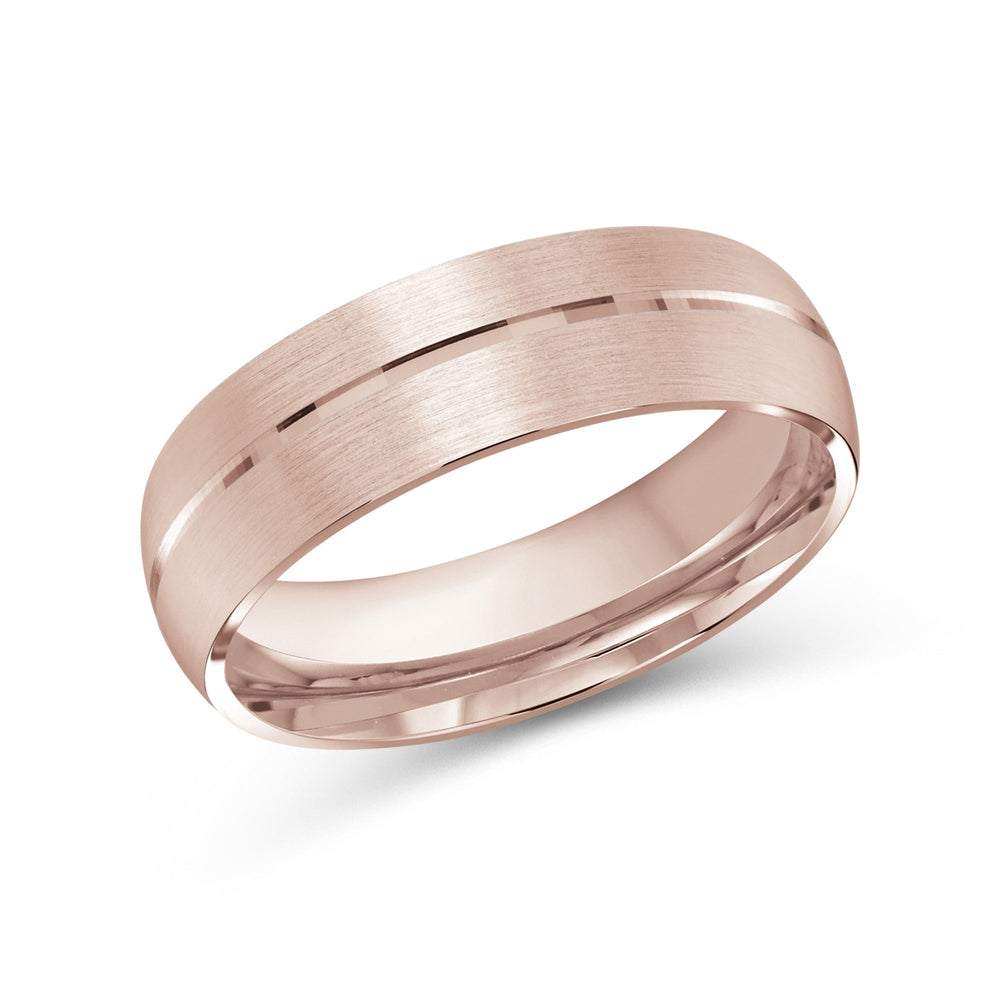 Horizon Low Dome Men's Band with 18KT Rose Gold / 7 Cut Diamond in 14KT Rose Gold / 7 view 2
