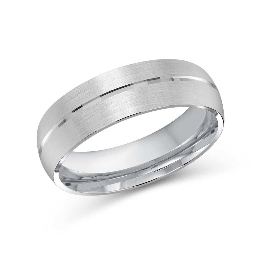 Horizon Low Dome Men's Band with Platinum / 7 Cut Diamond in 14KT Platinum / 7 view 2
