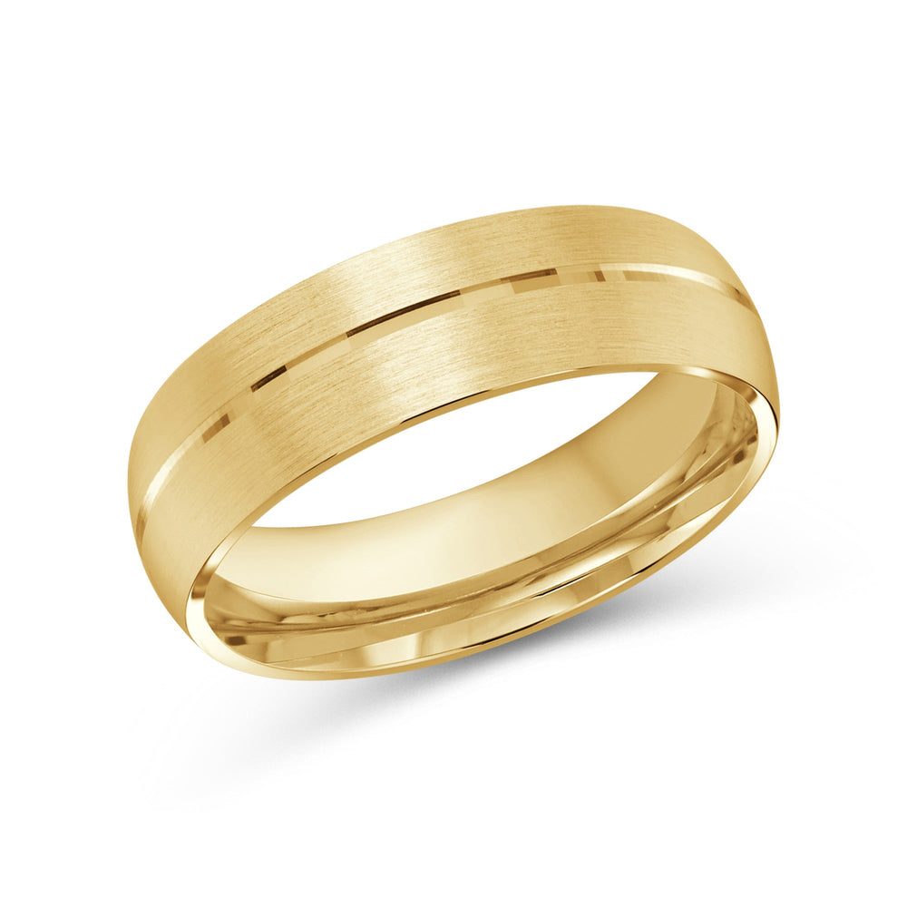 Horizon Low Dome Men's Band with 18KT Yellow Gold / 7 Cut Diamond in 14KT Yellow Gold / 7 view 2

