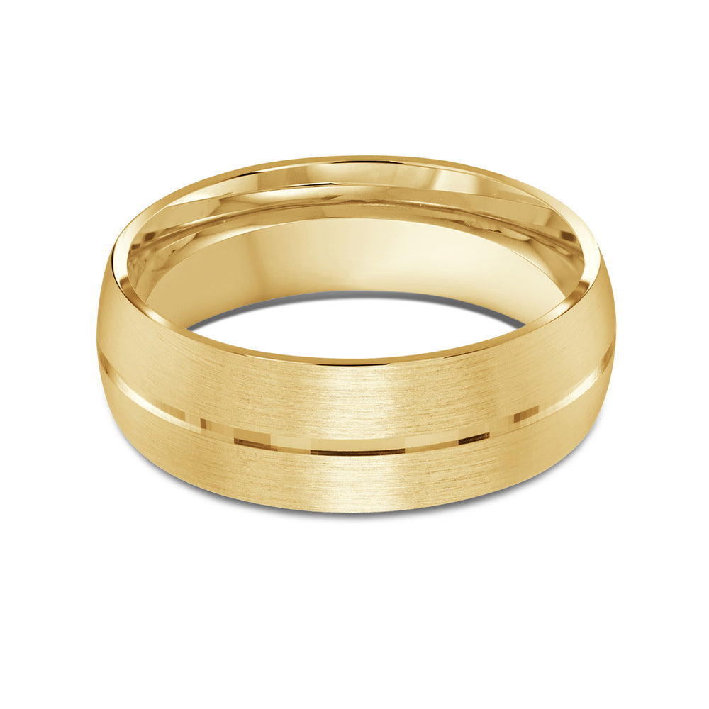 Horizon Low Dome Men's Band with 18KT Yellow Gold / 8 Cut Diamond in 14KT Yellow Gold / 8 view 1
