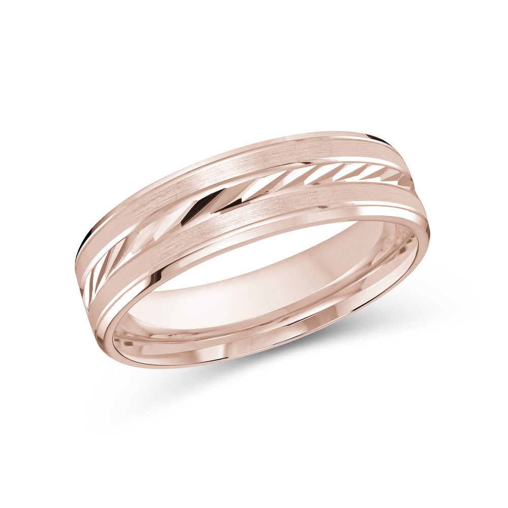 Spiral Horizon Men's Band with 18KT Rose Gold / 6 Cut Diamond in 14KT Rose Gold / 6 view 2
