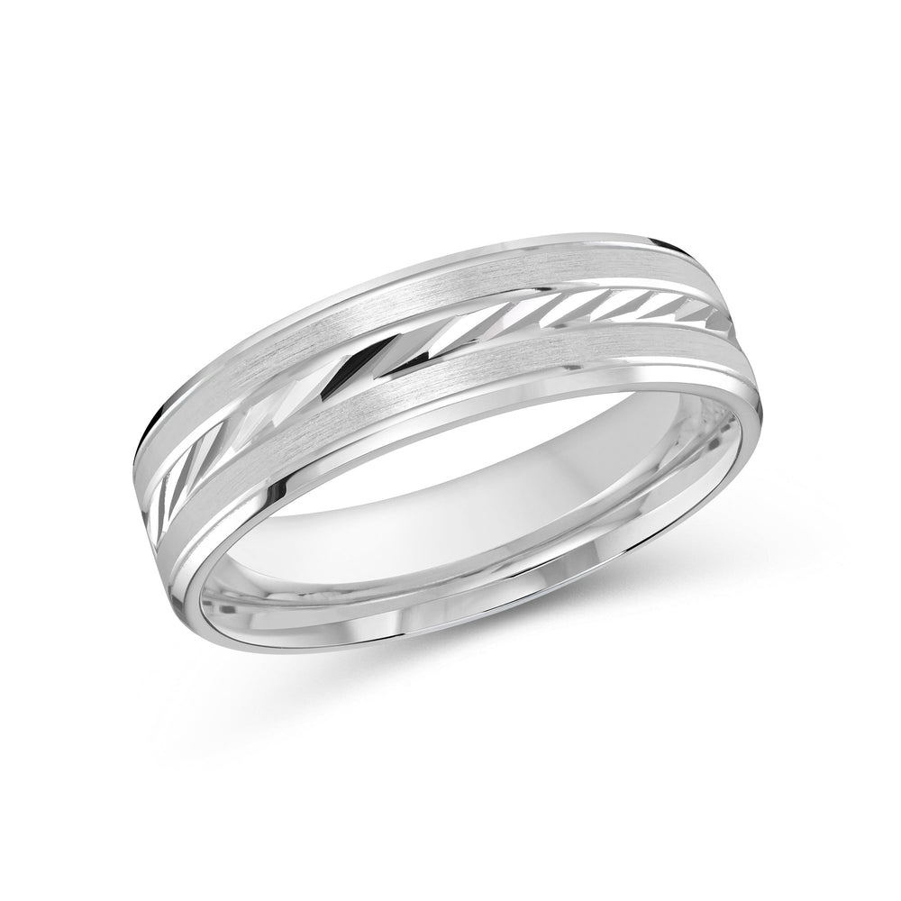 Spiral Horizon Men's Band with Platinum / 6 Cut Diamond in 14KT Platinum / 6 view 2
