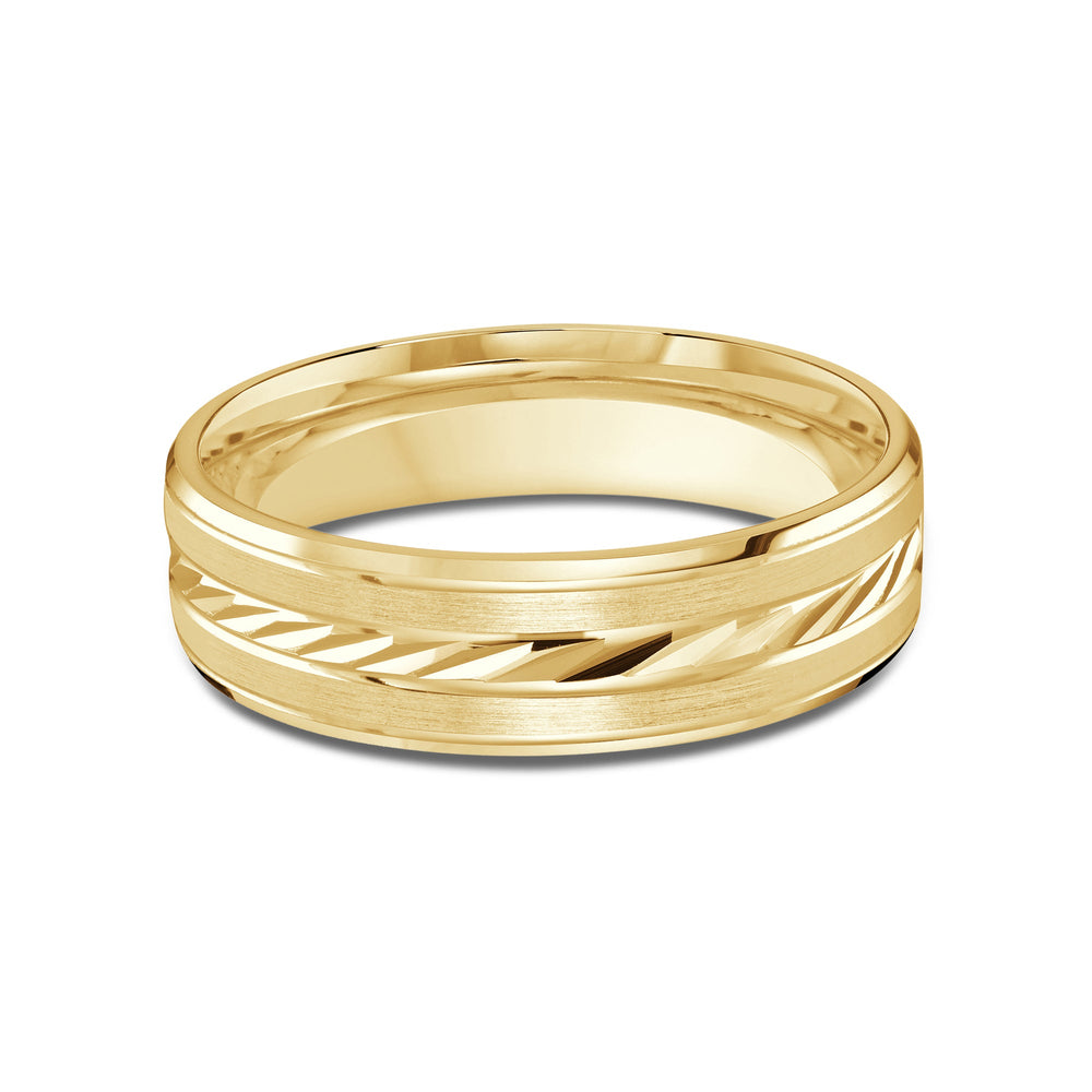Spiral Horizon Men's Band with 18KT Yellow Gold / 6 Cut Diamond in 14KT Yellow Gold / 6 view 1

