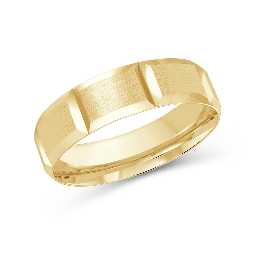 Classic Block Men's Band with 18KT Yellow Gold / 6 Cut Diamond in 14KT Yellow Gold / 6 view 2
