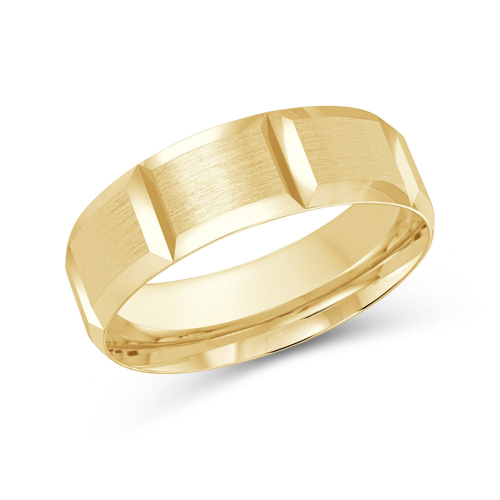 Classic Block Men's Band with 18KT Yellow Gold / 7 Cut Diamond in 14KT Yellow Gold / 7 view 2
