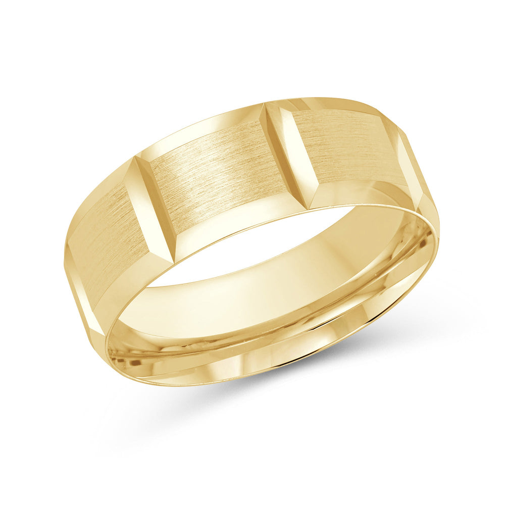 Classic Block Men's Band with 18KT Yellow Gold / 8 Cut Diamond in 14KT Yellow Gold / 8 view 2
