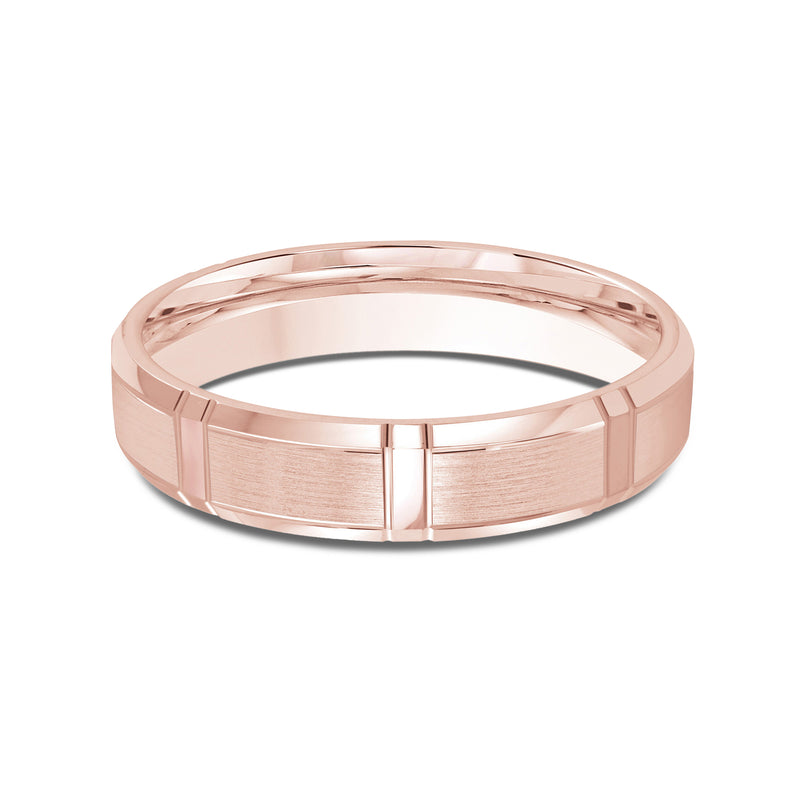 Vertical Stripe Beveled Edge Men's Band
