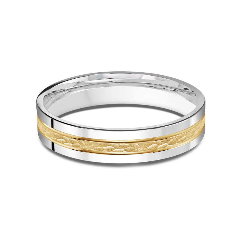 Two Tone Hammered Horizon Men's Band