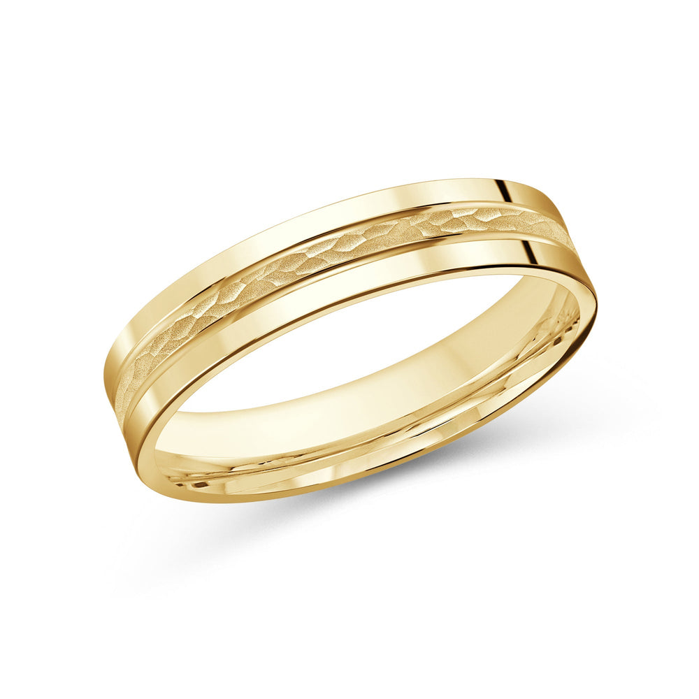 Hammered Horizon Men's Band with 18KT Yellow Gold / 4 Cut Diamond in 14KT Yellow Gold / 4 view 2
