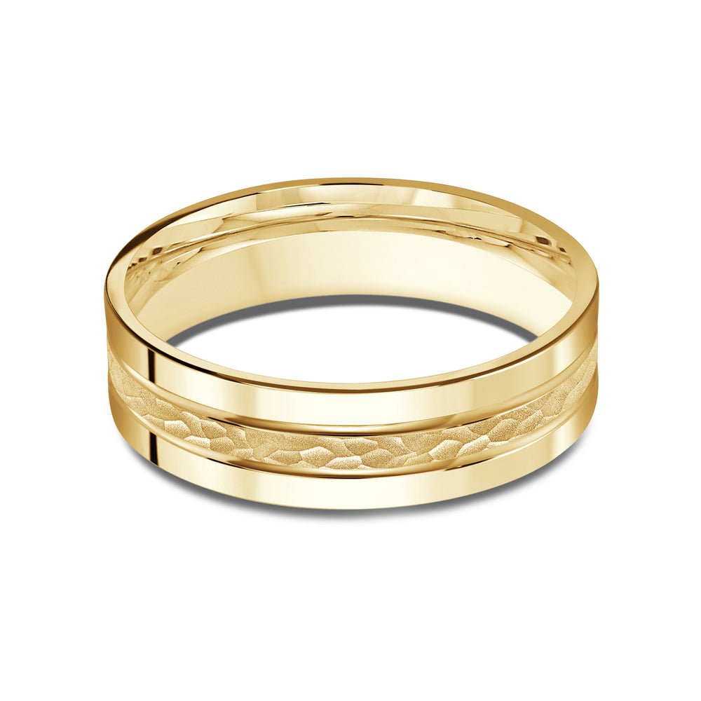 Hammered Horizon Men's Band with 18KT Yellow Gold / 6 Cut Diamond in 14KT Yellow Gold / 6 view 1
