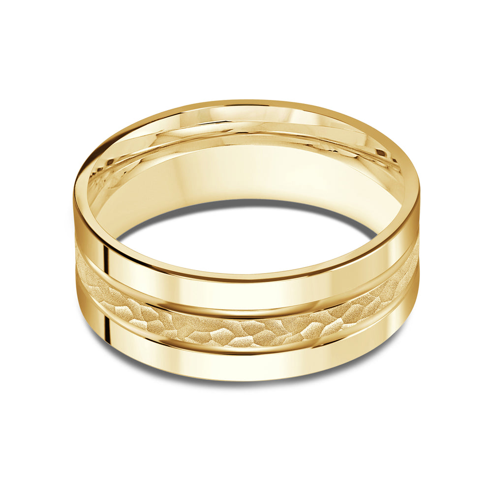 Hammered Horizon Men's Band with 18KT Yellow Gold / 8 Cut Diamond in 14KT Yellow Gold / 8 view 1

