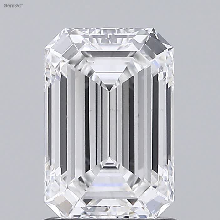 1.31 Carat Emerald Lab Diamond with  Cut Diamond in 14KT  view 1
