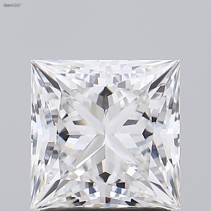 1.62 Carat Princess Lab Diamond with  Cut Diamond in 14KT  view 1
