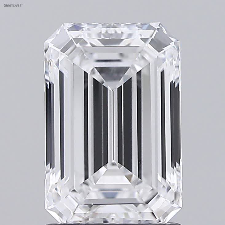 1.84 Carat Emerald Lab Diamond with  Cut Diamond in 14KT  view 1
