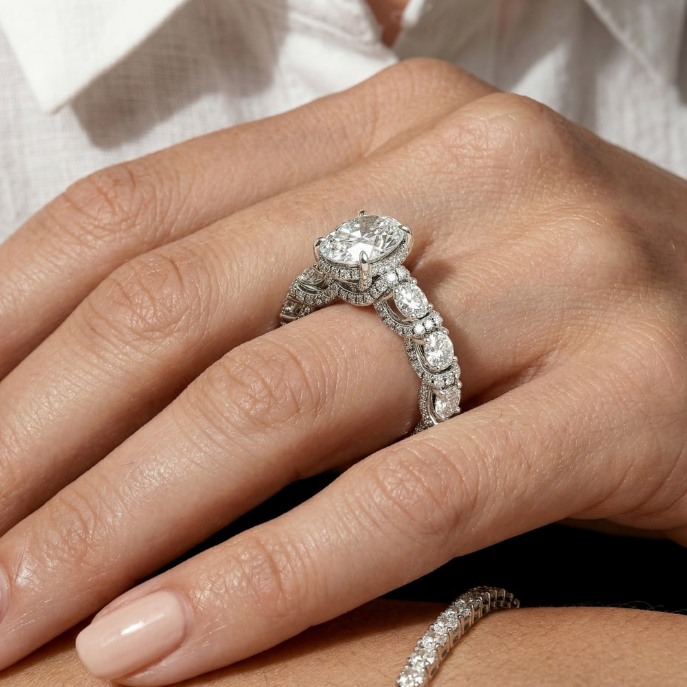 Round Cut The Fulton Ring with Lab Grown Diamond in 14KT Rose Gold view 4
