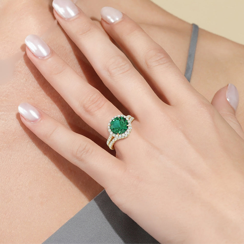 The Rosalune Diamond Wedding Band with Created Emerald Cut Diamond in 14KT Platinum view 6
