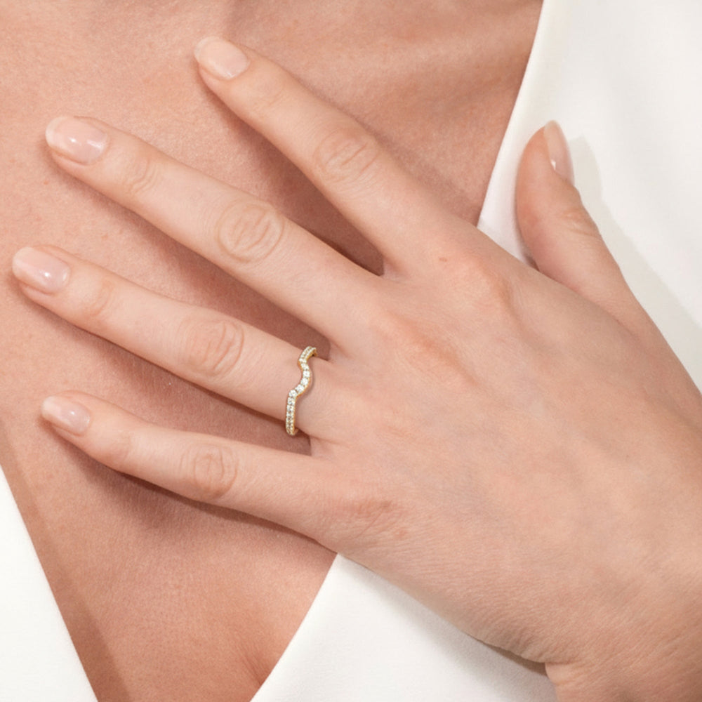 The Verdelle Diamond Wedding Band with Created London Blue Topaz Cut Diamond in 14KT Platinum view 5
