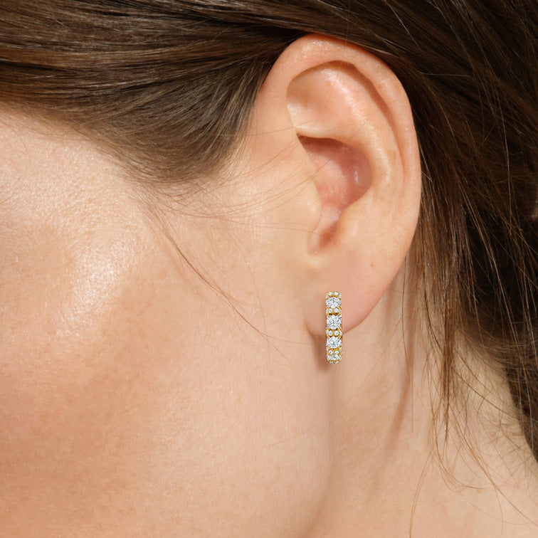 The Fulton Hoops with 18KT Yellow Gold / Lab / 2 1/10 Cut Diamond in 14KT Yellow Gold / Lab / 2 1/10 view 2
