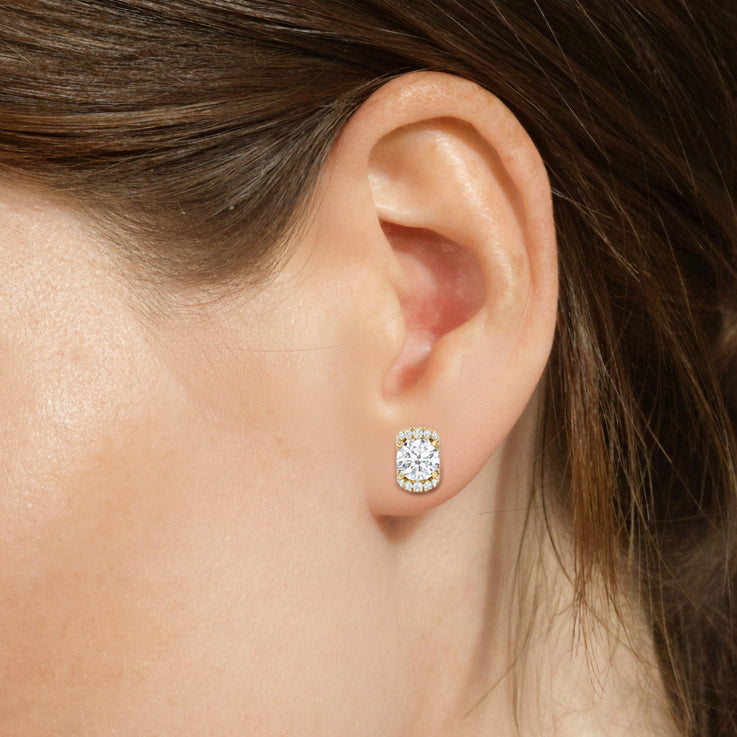 The Fulton Studs with Platinum / Lab / 2 1/4 Cut Diamond in 14KT Platinum / Lab / 2 1/4 view 2
