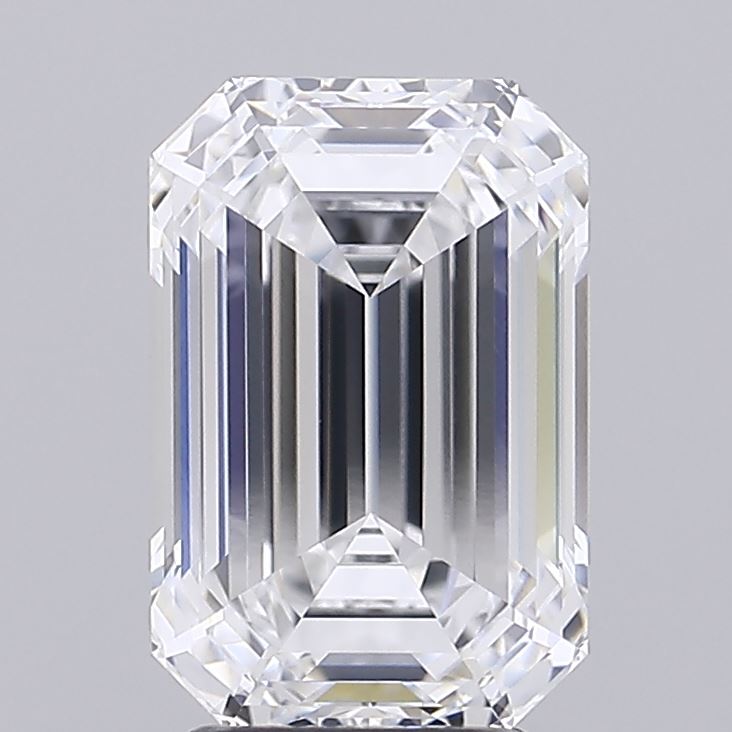 3.62 Carat Emerald Lab Diamond with  Cut Diamond in 14KT  view 1
