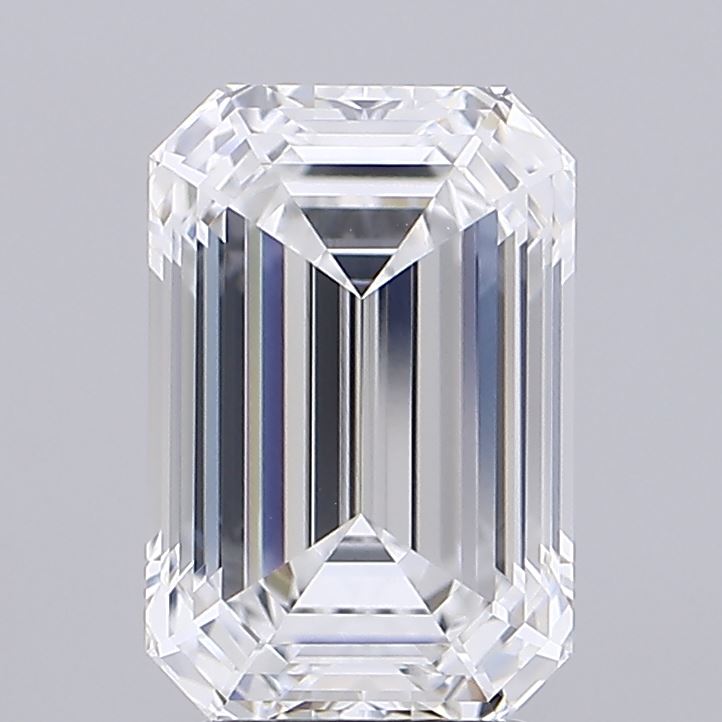 4.16 Carat Emerald Lab Diamond with  Cut Diamond in 14KT  view 1
