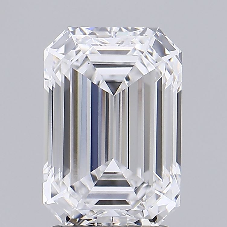 3.04 Carat Emerald Lab Diamond with  Cut Diamond in 14KT  view 1
