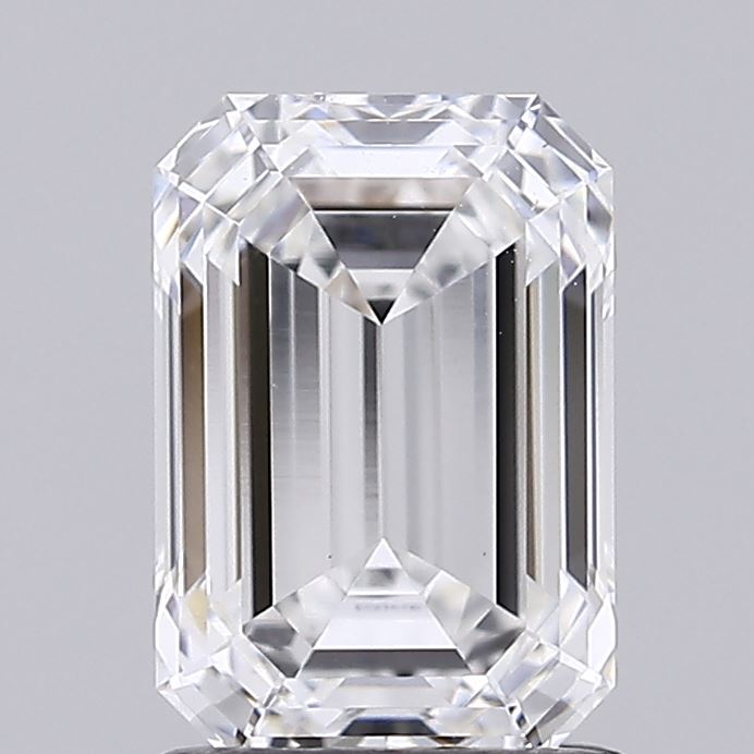 1.47 Carat Emerald Lab Diamond with  Cut Diamond in 14KT  view 1
