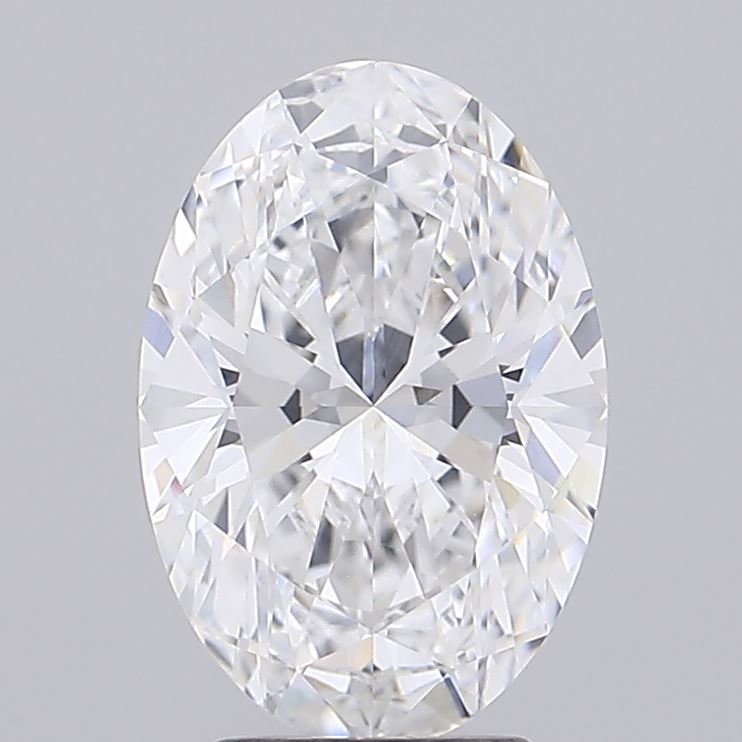 2.49 Carat Oval Lab Diamond with  Cut Diamond in 14KT  view 1
