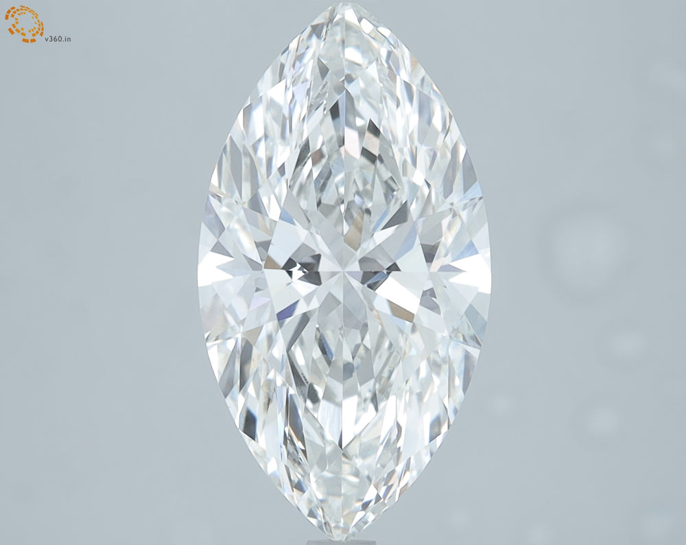 3.32 Carat Marquise Lab Diamond with  Cut Diamond in 14KT  view 1
