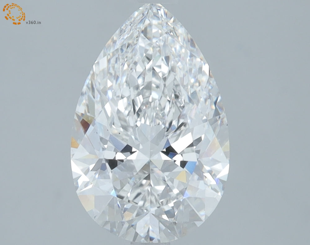 2.33 Carat Pear Lab Diamond with  Cut Diamond in 14KT  view 1
