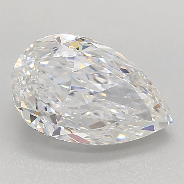2.21 Carat Pear Lab Diamond with  Cut Diamond in 14KT  view 1
