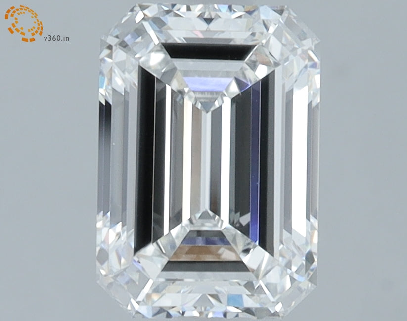 2.1 Carat Emerald Lab Diamond with  Cut Diamond in 14KT  view 1
