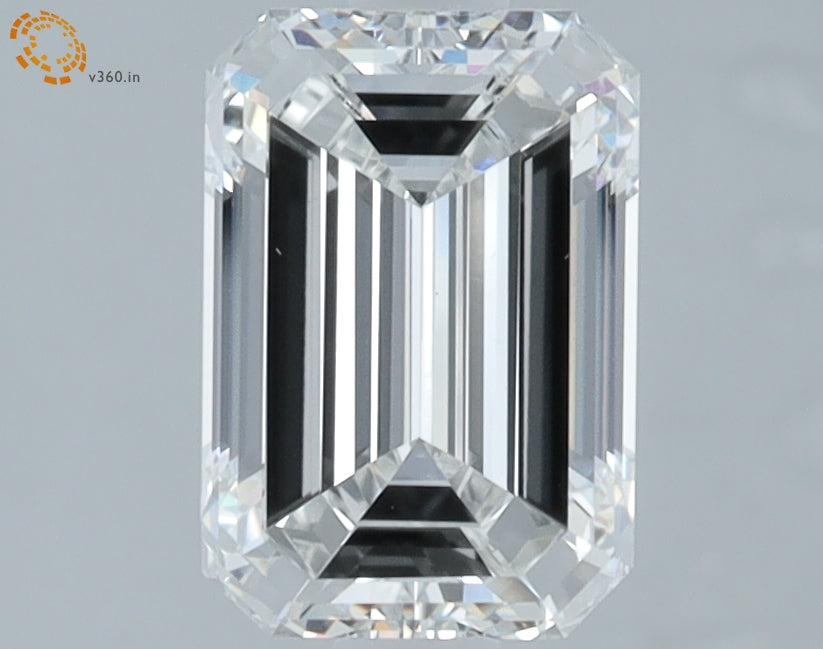 2.01 Carat Emerald Lab Diamond with  Cut Diamond in 14KT  view 1
