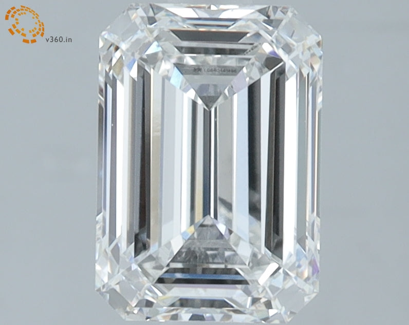 1.97 Carat Emerald Lab Diamond with  Cut Diamond in 14KT  view 1

